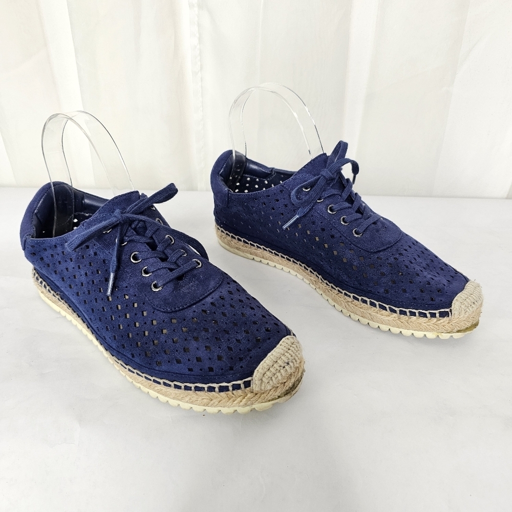 Marc Fisher Bailee Dark Blue Fabric Espadrille Sneakers Size 7